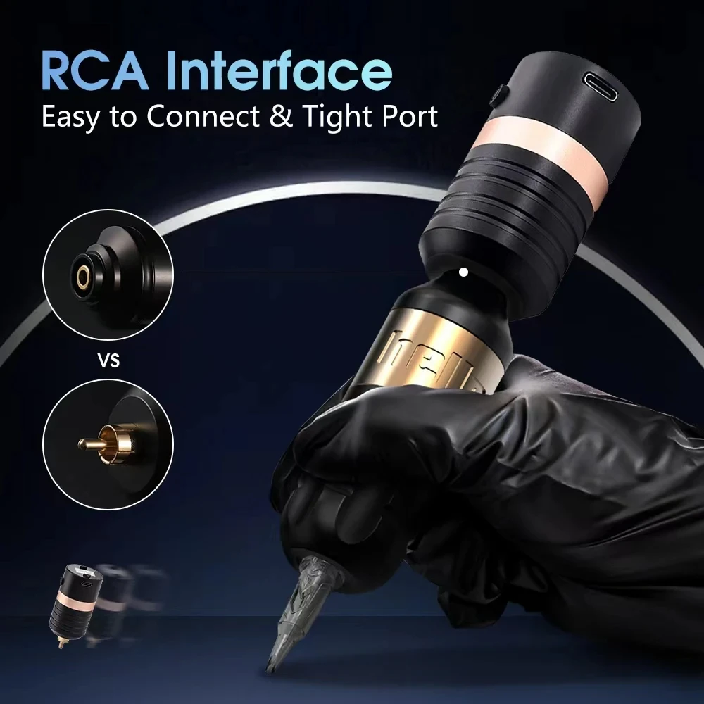 Professional Rotary Tattoo Pen Machine Complete Full Kit Set With RCA Battery and 60pcs Cartridge for Body