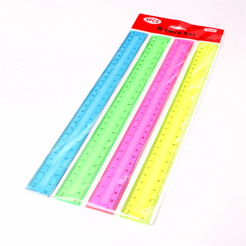 32pcs-colored-plastic-straight-ruler-set-30cm-12-inch-dual-scale-metric-and-measuring-ruler-for-students-artists