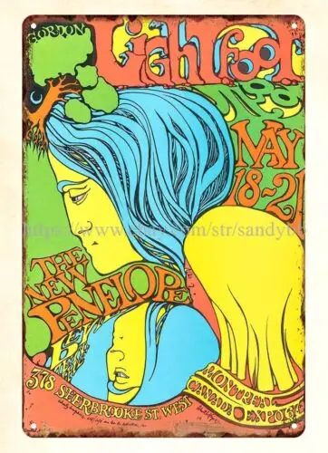 bar decorations 1967 Gordon Lightfoot New Penelope concert poster metal tin sign