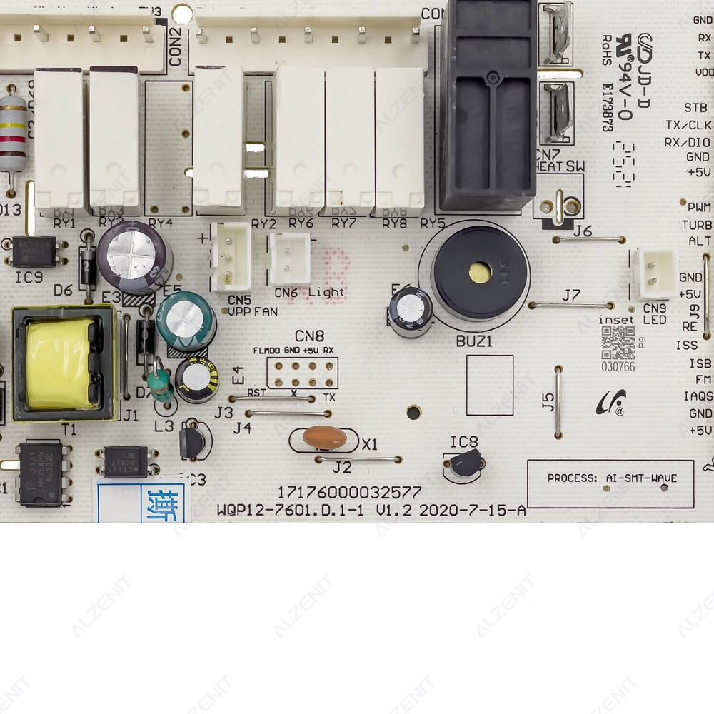 Utilisé pour les pièces de rondelle de plat de carte PCB 17176000032577 de circuit WQP12-7601.D.1-1 de carte de commande de lave-vaisselle de Midea