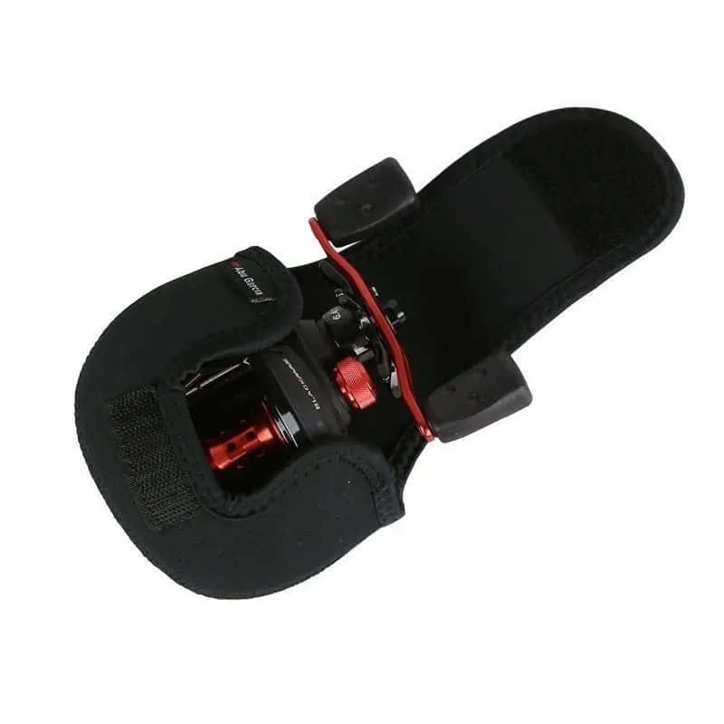 Original Abu Garcia Baitcasting-Rollen-Schutzhülle aus Neopren, verstellbarer Klettverschluss, stoßfest, kratzfest, Angelrollentasche – Detail 3