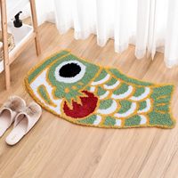 VIKAMA Yearly Fish Carp Alien Quirky Home Entry Door Mat Soft and Comfortable Living Room Sofa Coffee Table Bedroom Bedside Rugs