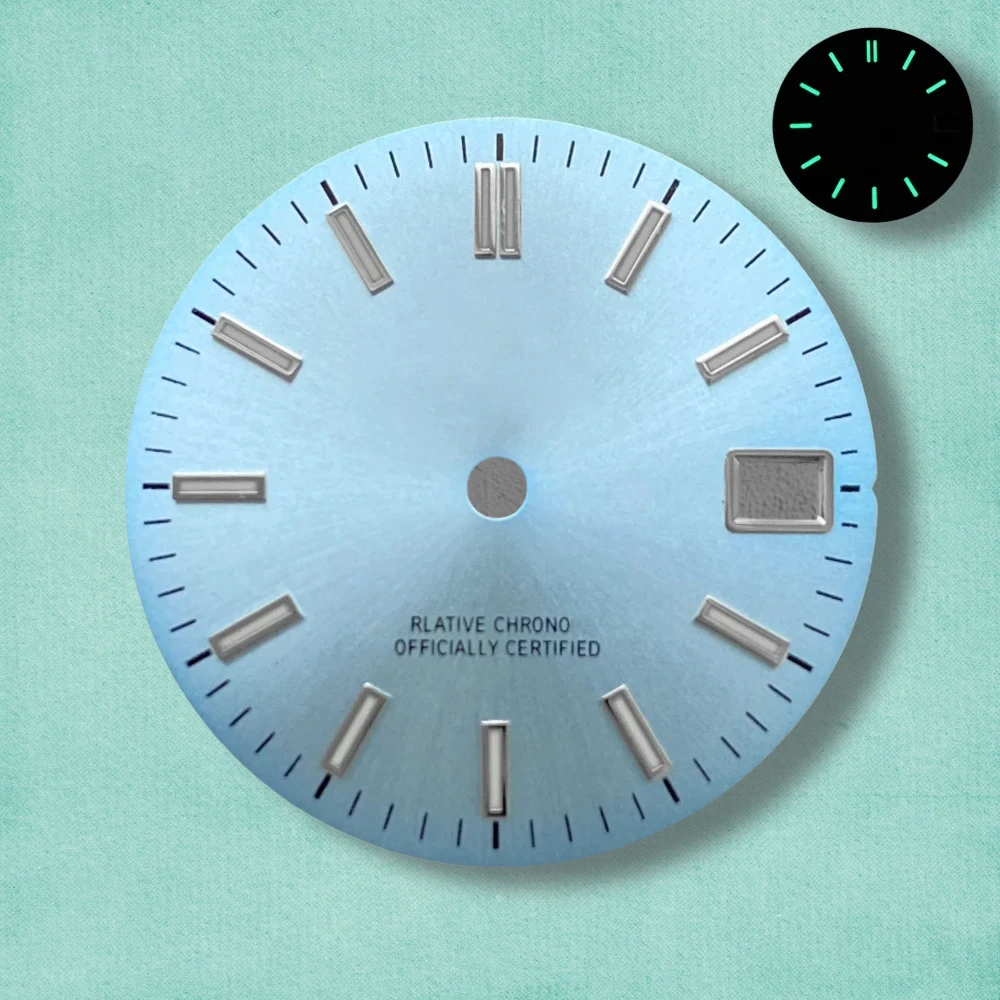 28.5mm High Quality S Logo NH35 Dial sunray Dial Day just Mod fit NH35/NH36 Movement Fit 3/3.8 o'clock Crown NH35 Accessories