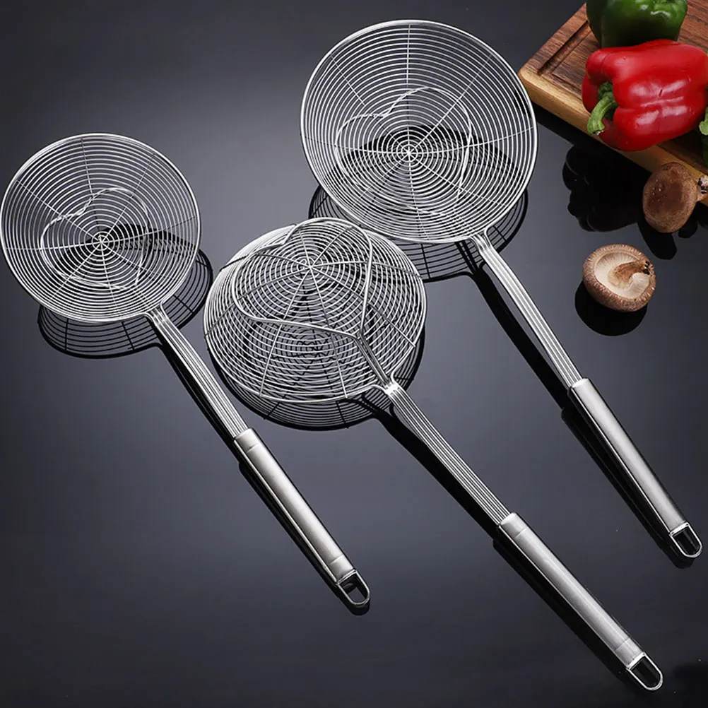 

Stainless Steel Thickened Strainer Spoon Oil Filter for Hot Pot Cooking Noodles Food Serving Skimmer Drain Tool