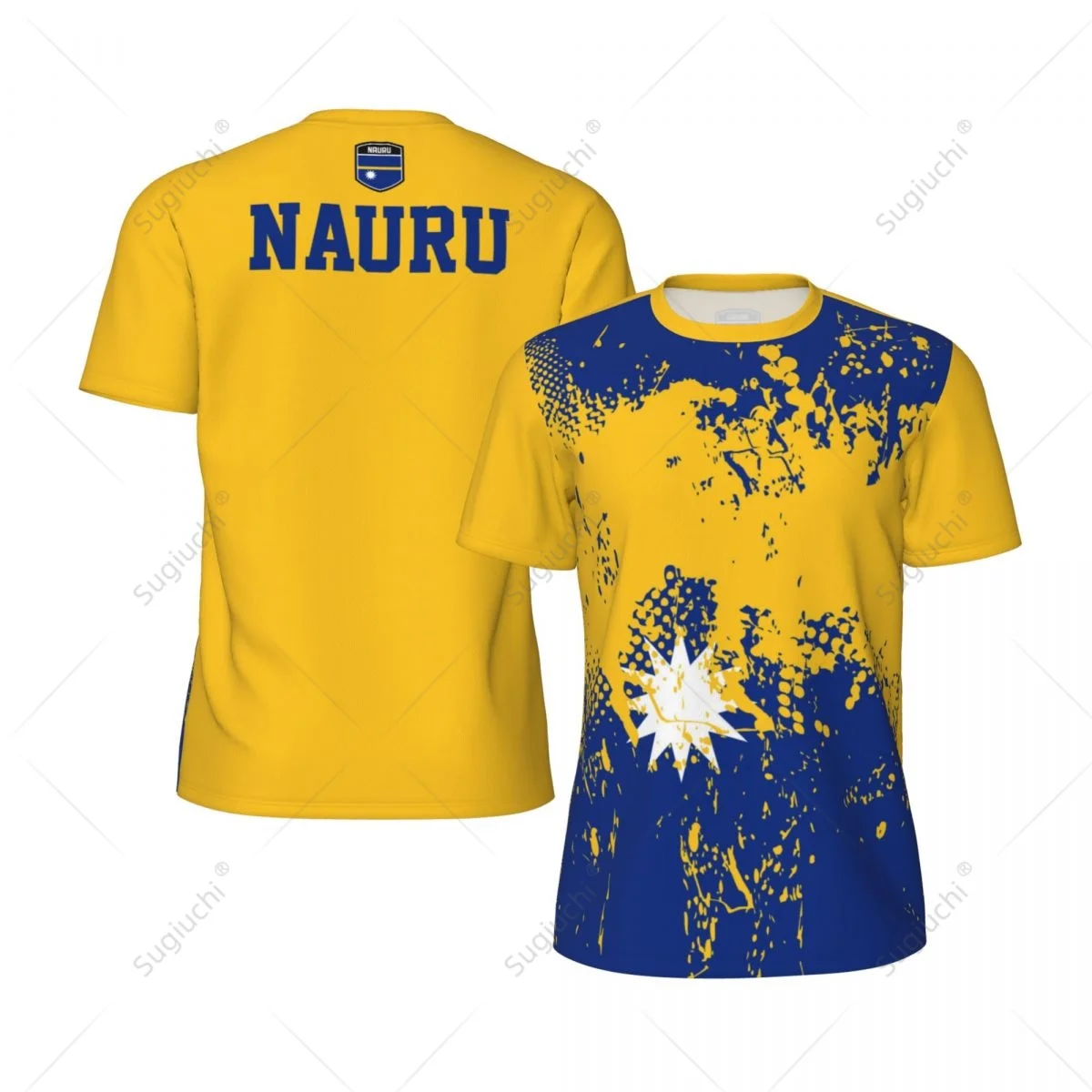 Exclusive design Nauru Flag Grain 3D Printed Men For Running Bike Soccer Tennis Fitness Sports tshirt Mesh Fans Short T-shirt