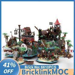 New medieval Pirate Serie MOC Skull Island Shipwreck Island Rocky Reef Bundle DIY creative ideas childrenToy Gift buildingblocks