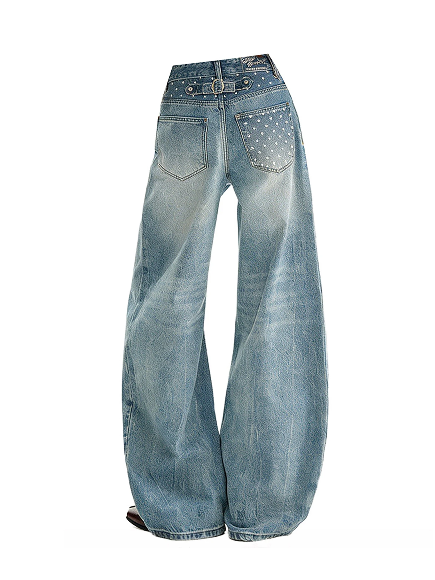 

Women Blue Wash Star Jeans Oversize Y2k Jean Pants Vintage Harajuku Japandi Style Baggy Denim Trousers Alternative Clothes 2026