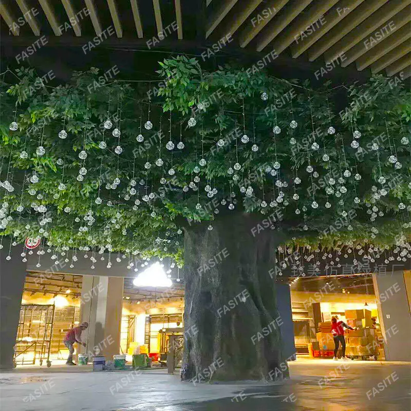 Simulated Tree, False Tree, Large Shopping Mall, Hotel, Indoor Ceiling Decoration, Green Plant Artificial