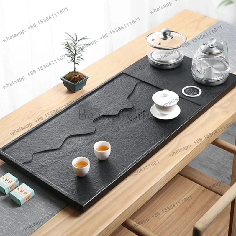 Factory Direct Sales Decorative Luxury Tea Tray Ceremony Chinese Rectangle Hospitality Tea Tray Kung Fu Nordic Bandeja Madera Ho