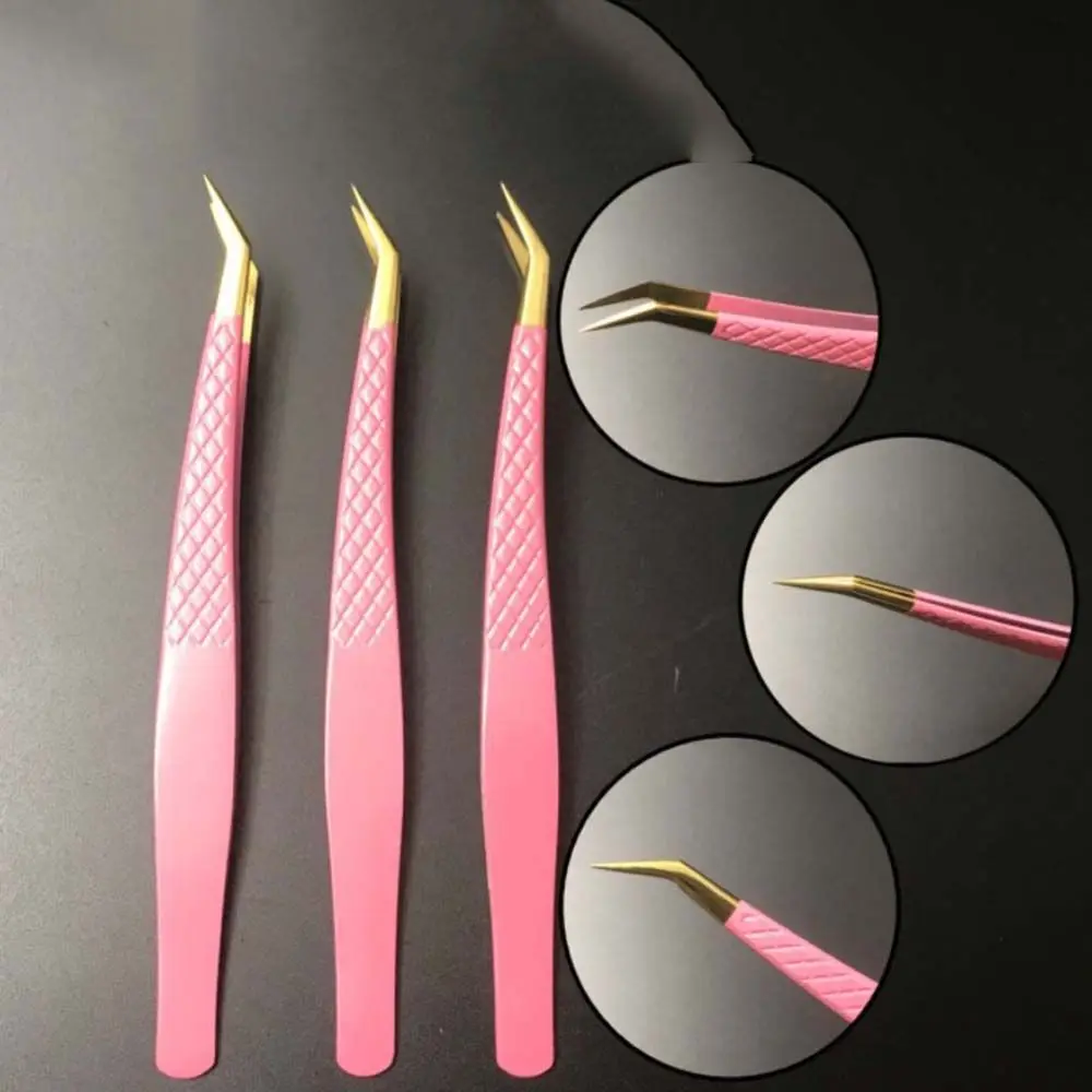 Outil de maquillage professionnel en acier inoxydable, pince à épiler incurvée, pince à épiler pointue, extension de cils, Eyebloggforceps