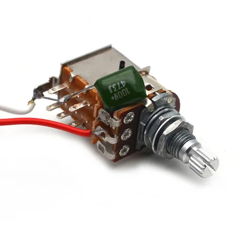 Imagen 2 del producto Arnés de cableado de interruptor de guitarra, perilla V/T precableada B500K, ollas grandes A500K, ollas push-pull, interruptor de palanca de 3 vías para guitarra eléctrica