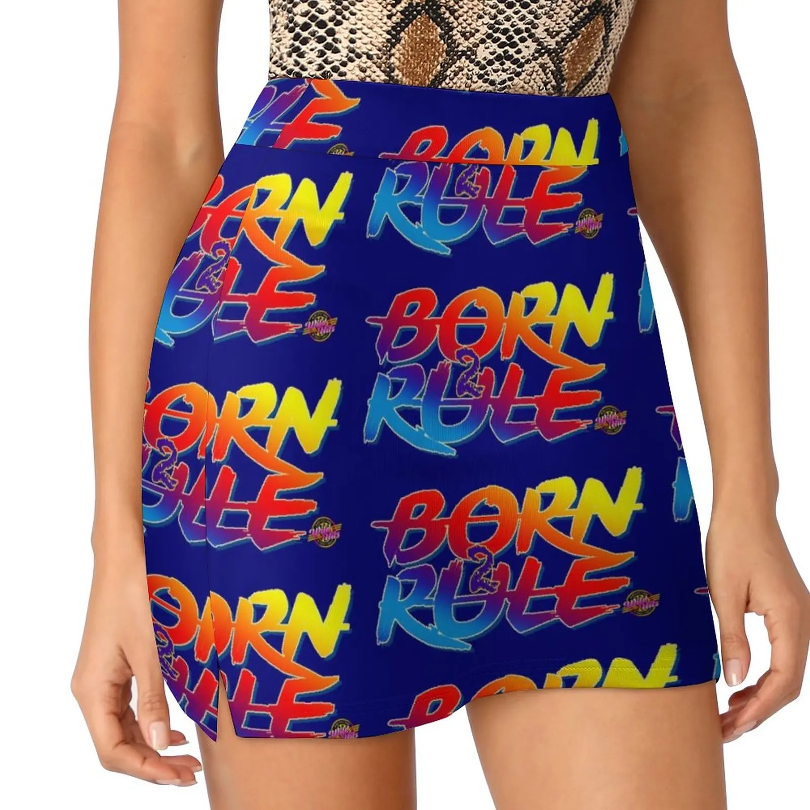 Born to Rule Rainbow Statement Light Proof Trouser Skirt women's summer clothing 2023 womans clothing short skirt mini skirts