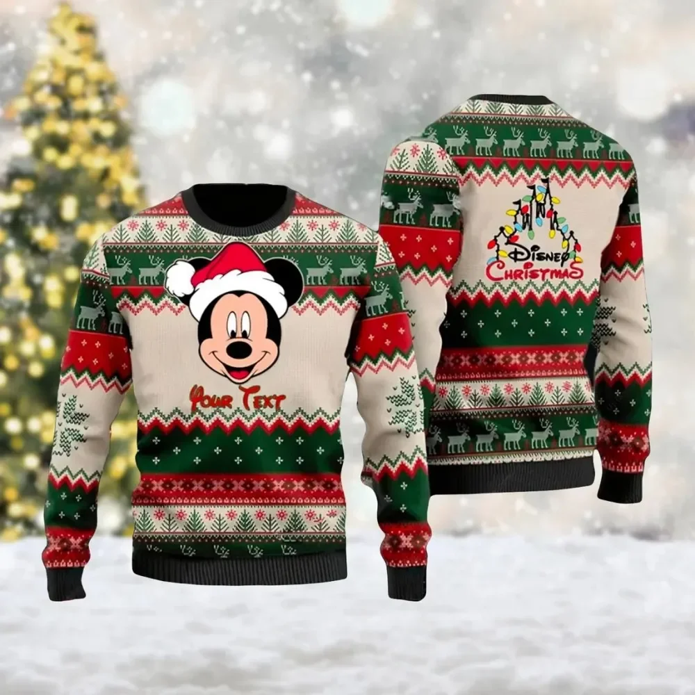 Disney Cartoon Pattern Ugly Christmas Sweater Autumn Winter New Men Women Pullover Comfortable Casual Long Sleeves Sweatshirt