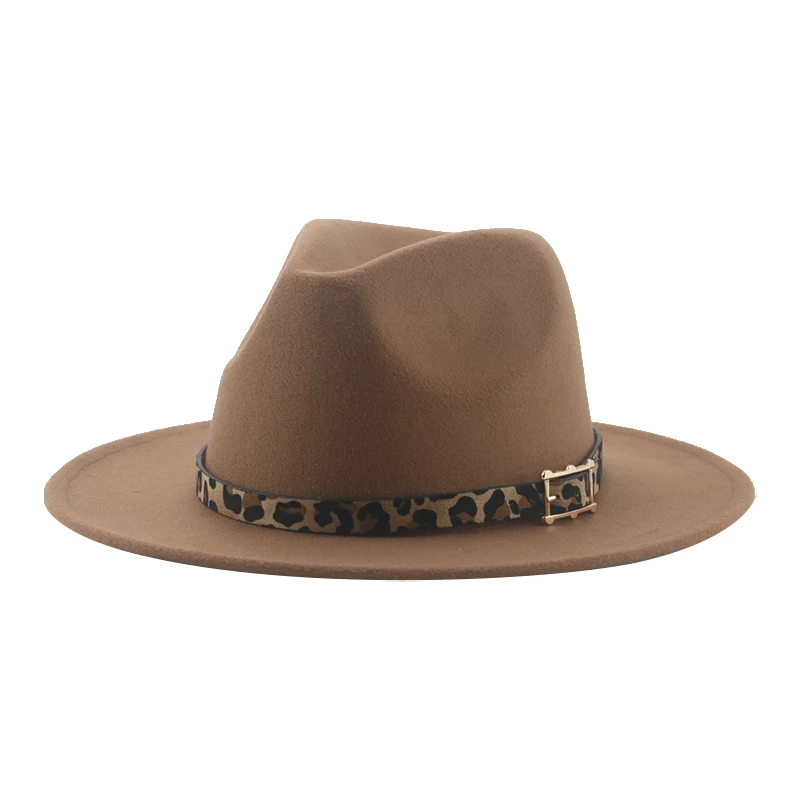 

Hat Hats for Women Bucket Hat Fedoras Felted Cap Leopard Band Casual Western Cowboy Wide Brim Solid Hats for Men Sombrero Hombre