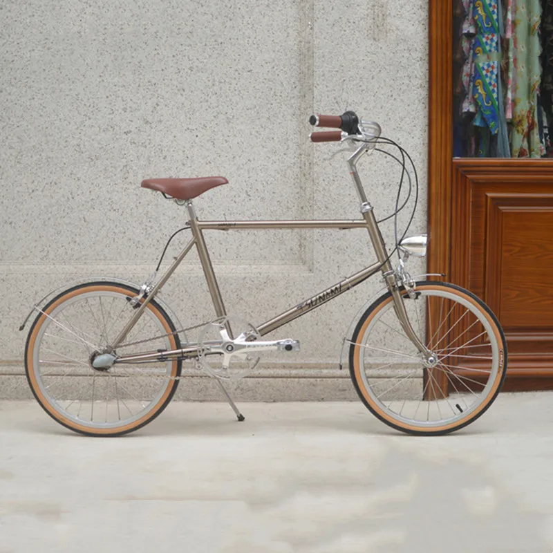 

Vintage 20 Inch Small Wheel Bike Chrome-molybdenum Steel Frame 3 Speed Road Bike Retro Bicycle Brushed Electroplating Frameset