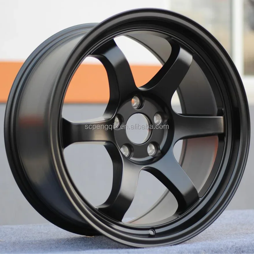 PQ passenger racing car wheels te37 other auto parts work casting alloy black 18 inch 9J 10J rims wheels car rims 5x114.3 wheels