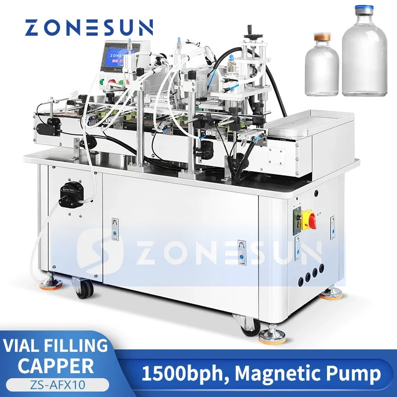 Zonesun Automatic Bottle Filling and Stoppering Machine Bottle Sealing Machine Monoblock Filler Capper ZS-AFX10