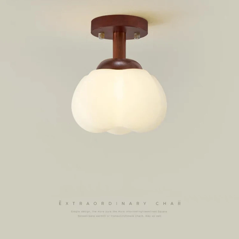 

Nordic Log LED Ceiling Light New Chinese Corridor Entrance Hall Cloakroom Balcony Simple Lighting Design