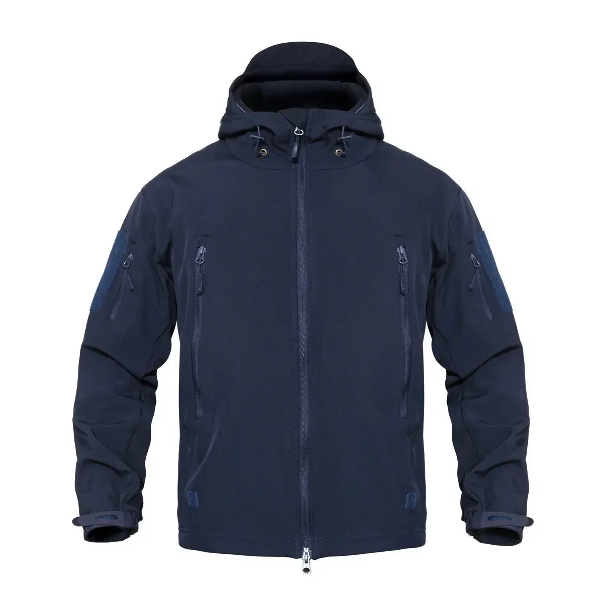 

Navy Blue Soft Shell Outdoors Jacket Men Waterproof Army Tactical Jacket Coat Winter Warm Fleece Hooded Windbreaker and Pants