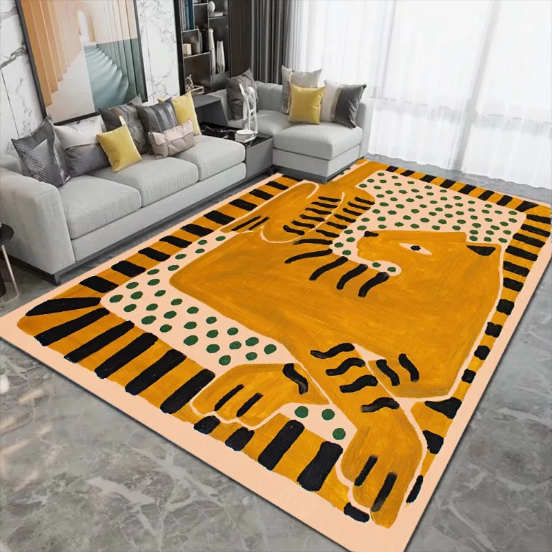 

Fashion Tiger Pattern Decorate Living Room Carpet Home Coffee Tables Plush Mat Large Area Cartoon IG Bedroom Rug ковер Tapis 러그