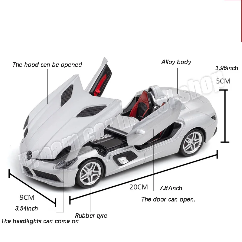 1:24 1:32 Mercedes SLR McLaren Alloy Car Model Children\'s Toys Living Room Decoration Collection Diecast Model Car Holiday Gift