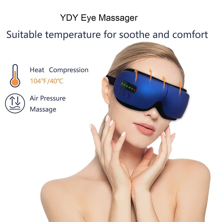 2021 Hot Smart  Electric Wireless Anti Wrinkle Airbag  Pressure Low Noise Massage Eye Care Eye Massager With Heat Music