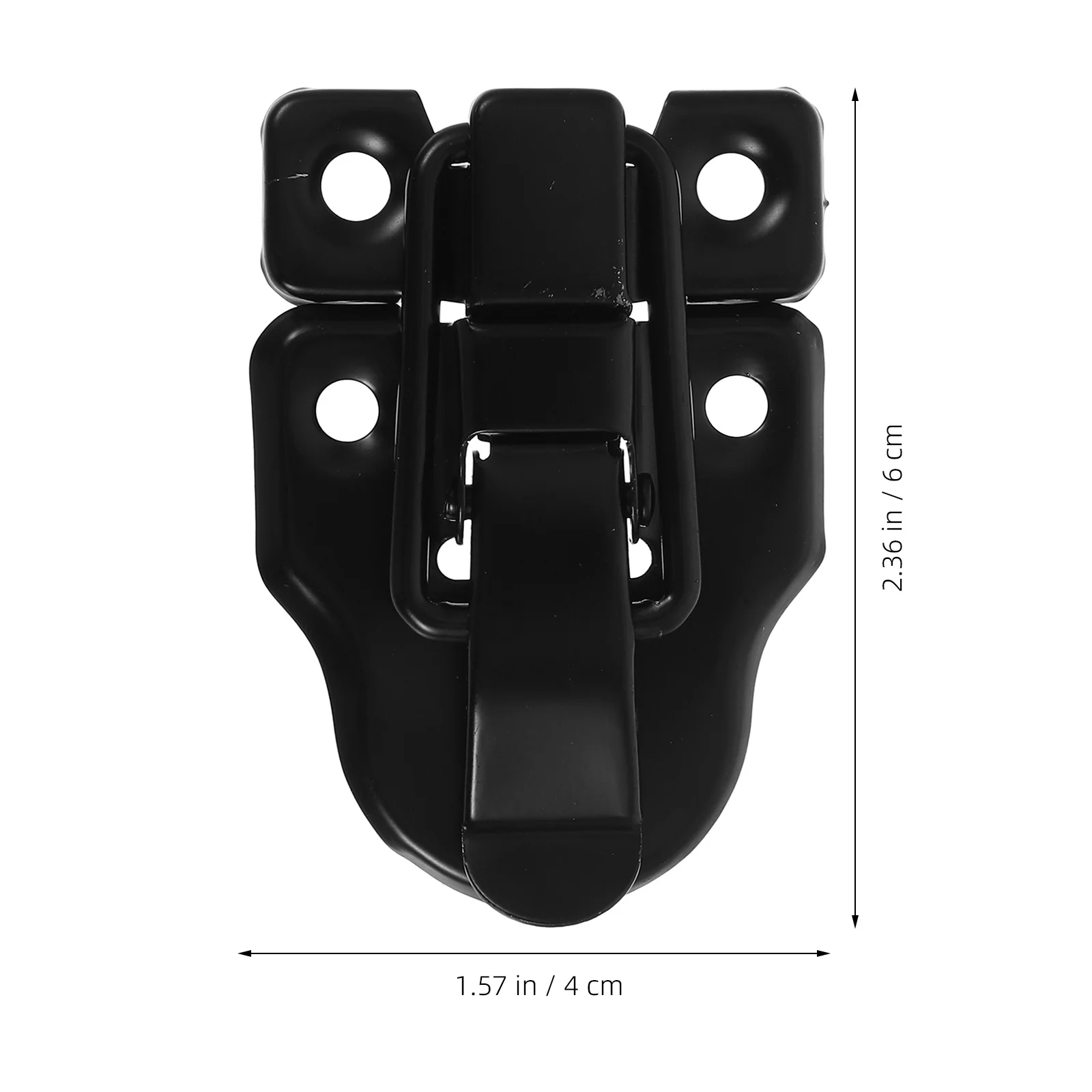 أجهزة مزلاج صندوق معدني أسود عتيق للحافظة الخشبية مع فتحة قفل بمشبك تبديل عتيق لأمن تخزين الحرف اليدوية #3