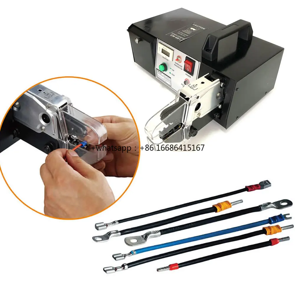 

EM-6B2 EM-6B1 0.25-10mm2 Automatic Electrical Terminal Crimping Tools With Exchangeable Die Sets Electric Crimper 110V 220V