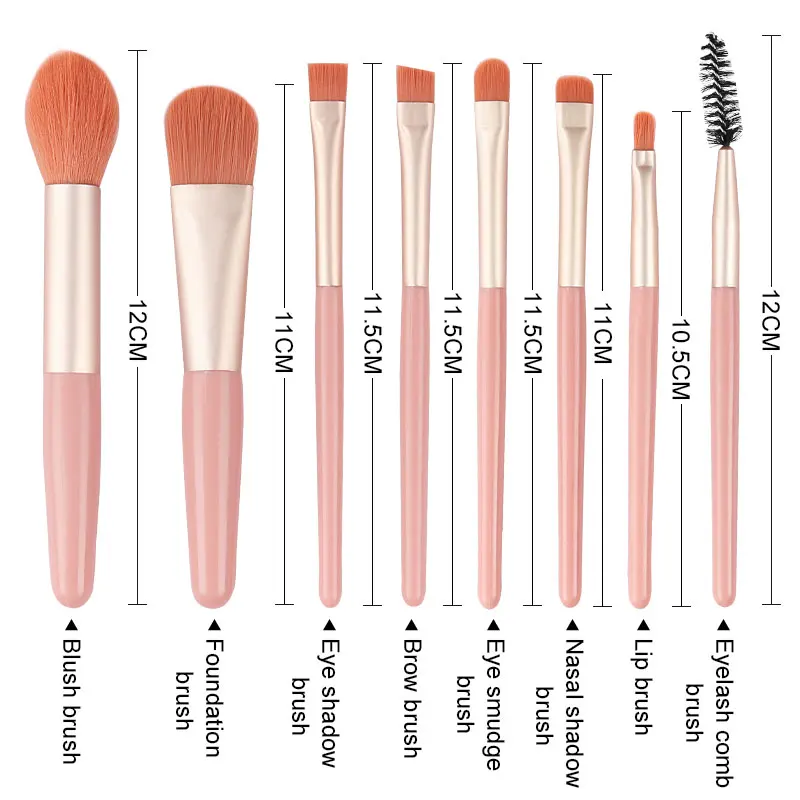 8PCS Mini Makeup Brushes Set Eyeshadow Brush Loose Powder Foundation Applicators Cosmetics  set de brochas de maquillaje as Gift