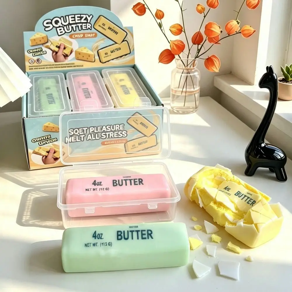 Butter Stick Wax Cracking Squeeze Cheese Crispy Feel Crunchy Sound Ball Crackable Texture Handmade Craft Crispy Stress Balls