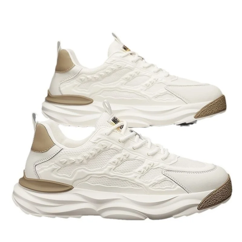 

Мужские летние дышащие кроссовки Me Sports oes Faionable Versatile White Thi Bot Heightening Dad Trendy oes