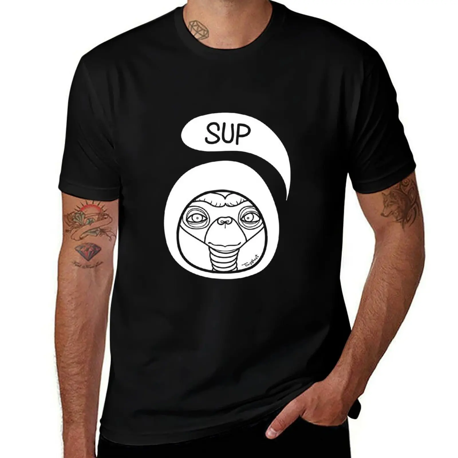 E.T. the Extra Terrestrial Gangsta T-Shirt t shirts for man cotton soft T-Shirt