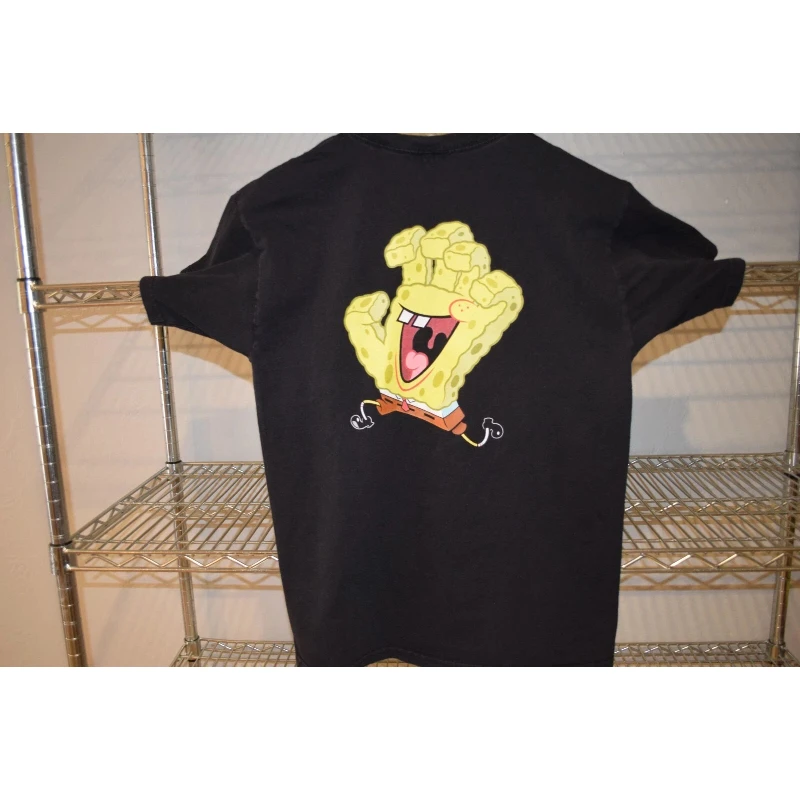 

SpongeBob SquarePants One Hand Printing Pattern Fashion Trend High Street Men's and Women's T-Shirt Cotton Summer Harajuku Y2K