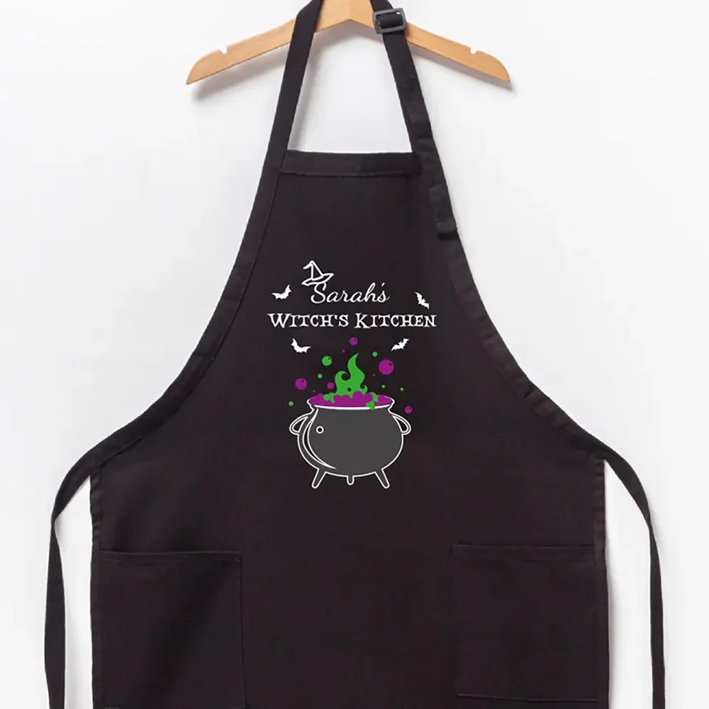 

Custom Witch's Kitchen Apron Halloween Funny Chef Gift Spooky Season Kitchen Accessory Fall Holiday Homeware Witchcraft Cauldron