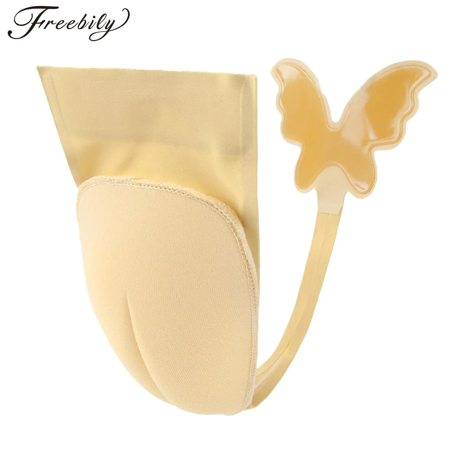 Mens Cross-Dresser Invisible Underwear Strapless Self-Adhesive C-string Butterfly C-Shaped Thong Knickers g-string Panties