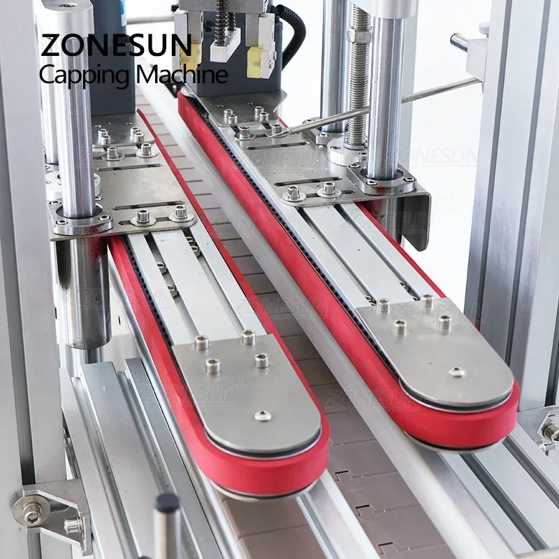 ZONESUN آلة السد التلقائي زجاجة كابر البلاستيك الزجاج المشروبات مستحضرات التجميل غطاء زجاجة الشد خط معالجة المعدات