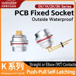 Print Contacts Straight 90 Degree  PCB Socket IP 68 Watertight EGG EEG 0K 1K 2K 3K.CLN CLV Push-Pull Latching K Metal Connector