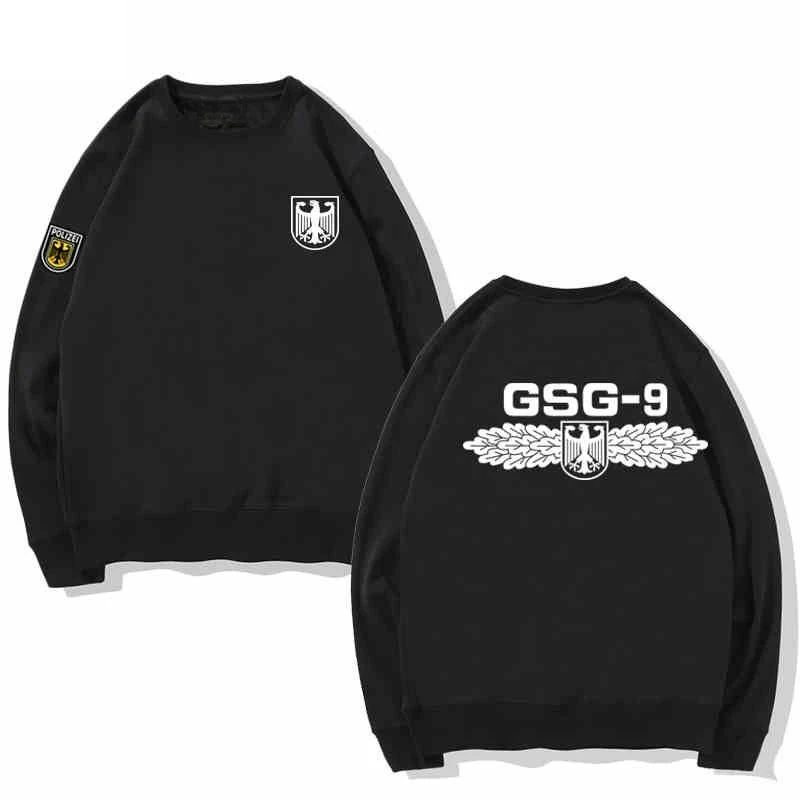 Deutschland GSG9 Anti-Terror-Spezialeinheiten-bedruckter Rundhalspullover Herbst und Winter Taktisches Freizeit-Sweatshirt für Männer und Frauen