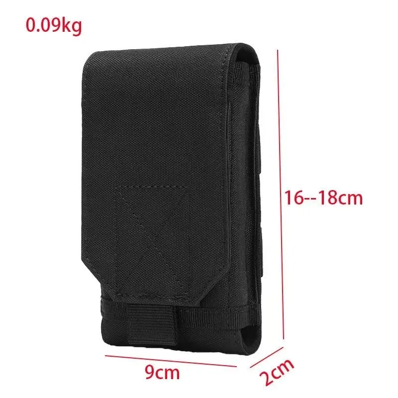 Tas Pinggang Sarung Ponsel Universal Sabuk Nilon Militer Taktis Tentara untuk Casing Ponsel Pintar Samsung Iphone Huawei Xiaomi Nokia