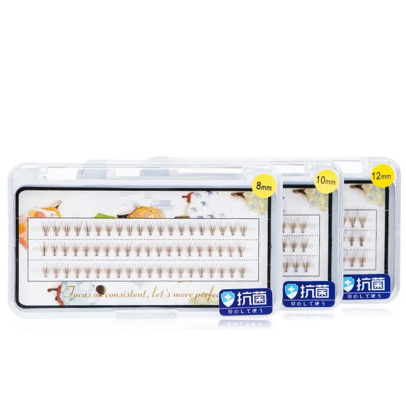 60 PCS/Set Colorful Soft Individual False Eyelash Cluster Faux Lashes Extension Brown Natural Eyelash 8mm/10mm/12mm
