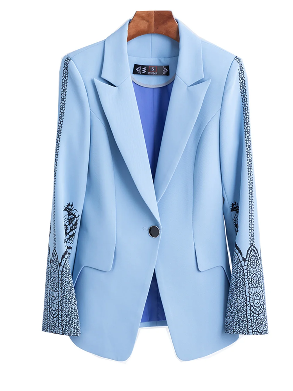 

Women 2023 New in Blue Blazer Female Casual Long Sleeve Blazers Elegant Office Ladies Business Work Wear Formal Jacket