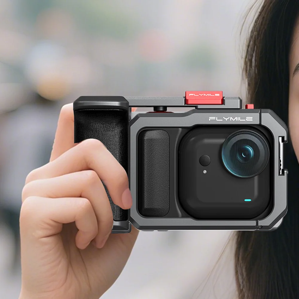 

Handle Grip Kit For Insta360 GO Ultra Aluminum Alloy Metal Frame Free Safety Wrist Strap Hand Protect Dual Cold Shoe Expansion