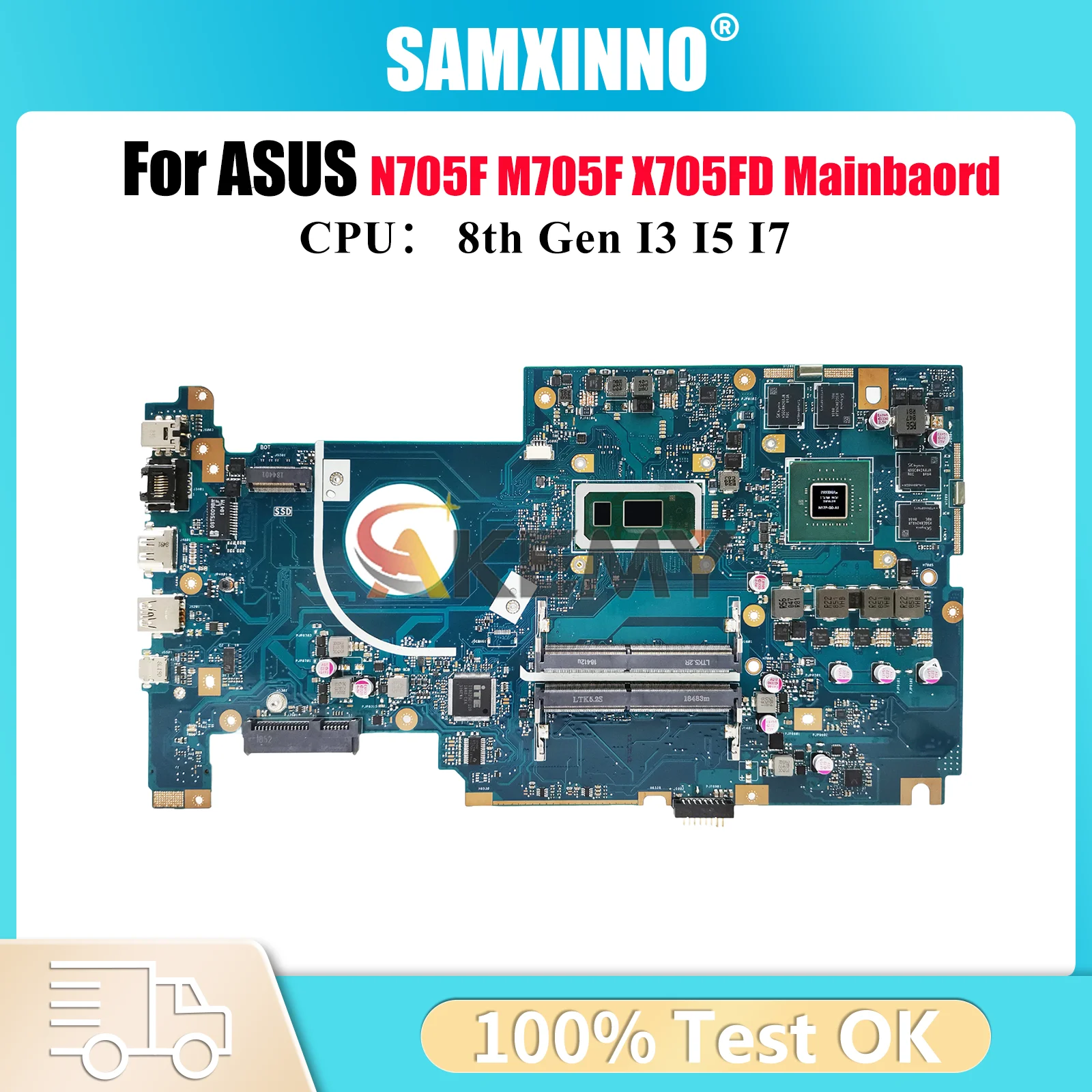 

X705FD Laptop Motherboard For ASUS VivoBook X705F M705F X705FN N705F Notebook Mainboard With I3 I5 I7 CPU tests OK fast shipping