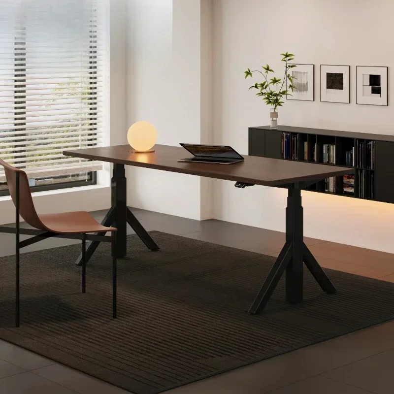 Solid wood electric lifting table, dual motor standing office desk P30 Nature