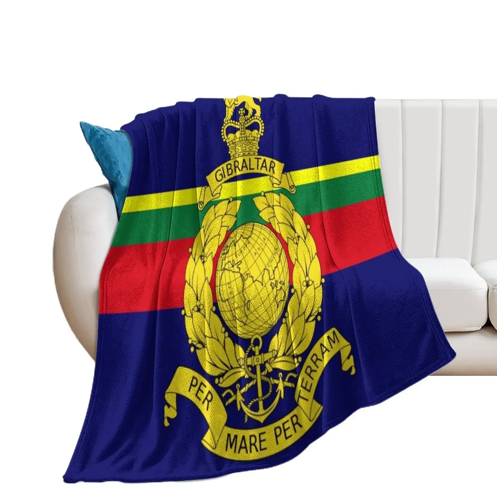 Flag of the Corps of Royal Marines Throw Blanket Flannel Fabric Cute Warm Blankets