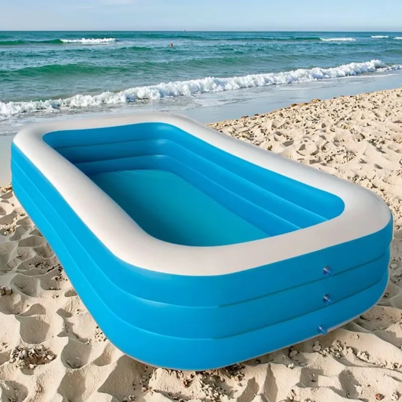 Large Rectangle Inflatable PVC Baby Pool, Portable Family Swimming Tub, Suitable for Kids and Adults Fast Delivery