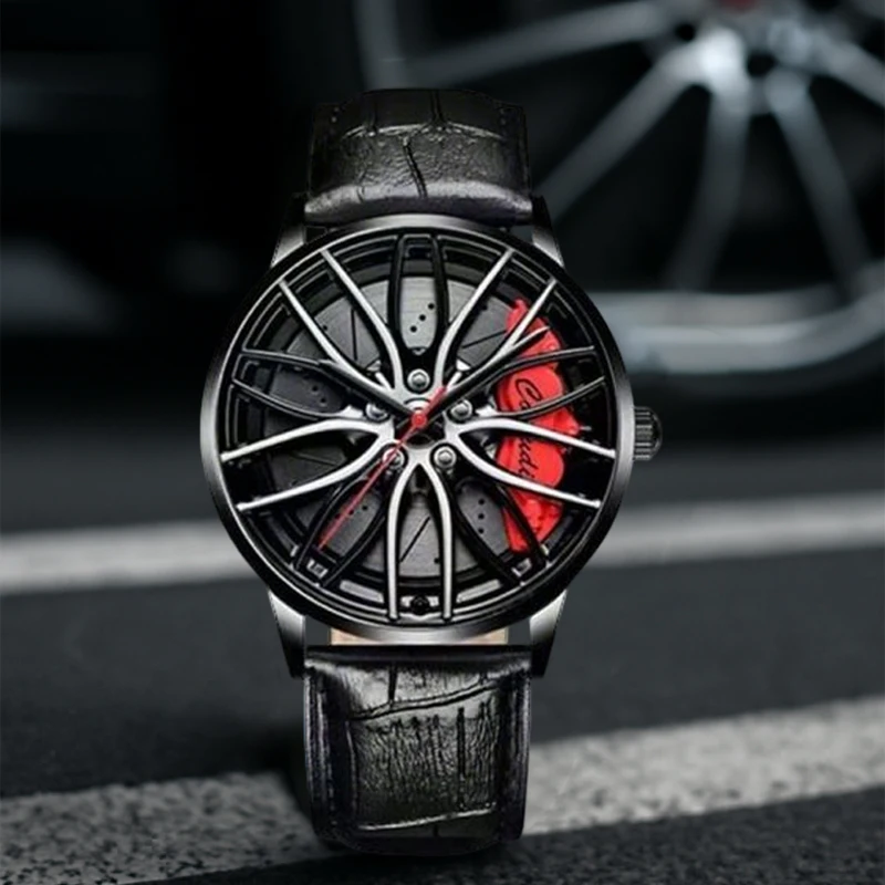 

Мужские спортивные кварцевые часы с черным ремешком и круглым большим циферблатом