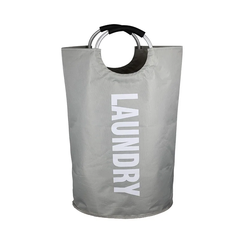 Home Large Capacity Clothes Storage Bag Oxford Cloth Laundry Bag Round Handle Dirty Laundry Storage Basket