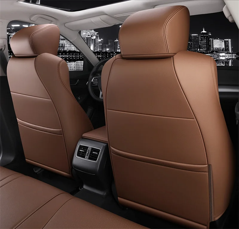 Maßgefertigte Autositzbezüge für 5 Sitze, Komplettset, hochwertiges Leder, speziell für Honda Civic, CRV, Accord, HRV. – Detail 38