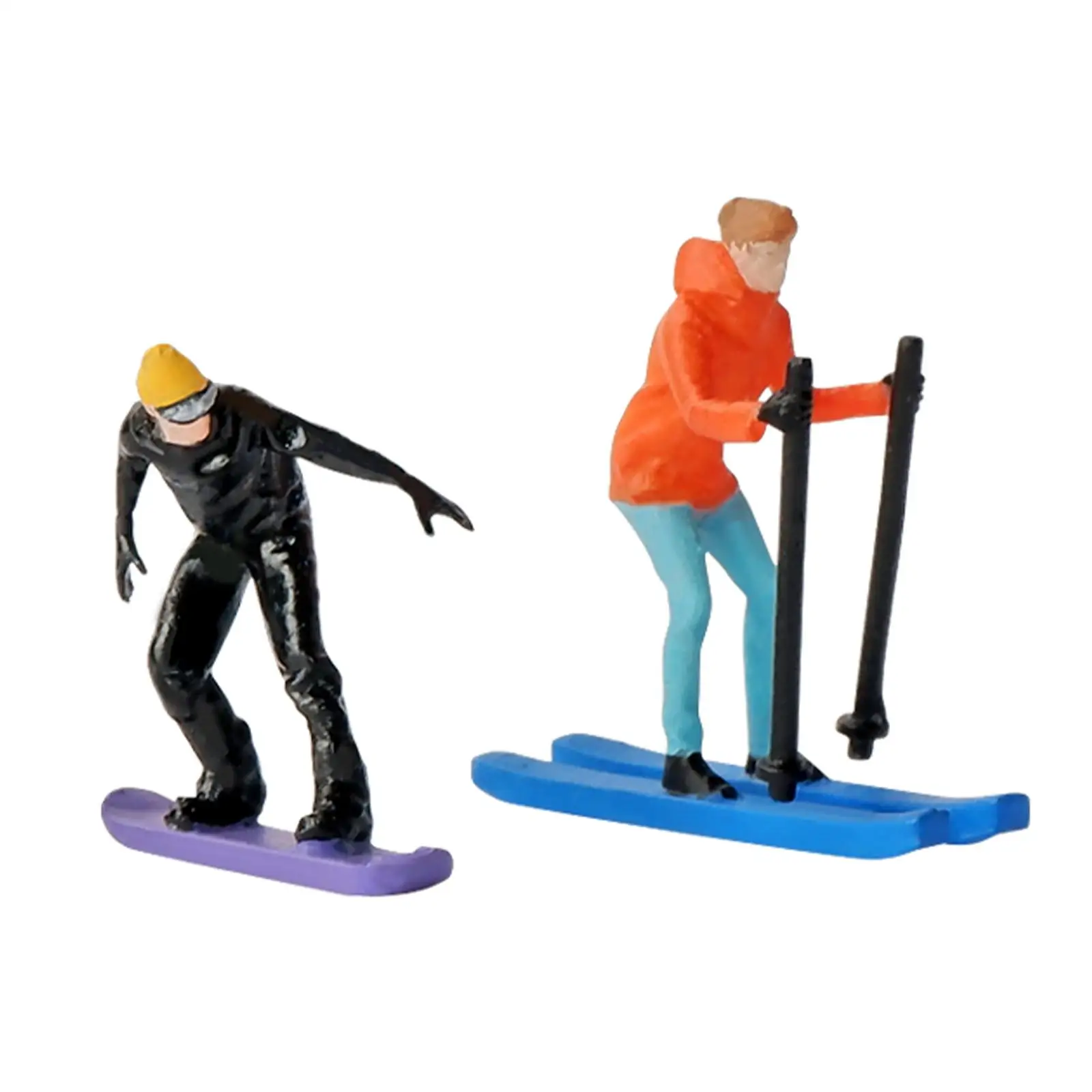 Figurines Miniatures de Ski, Modèle de Mini Personnes pour Décor de Mise en Scène de Bricolage